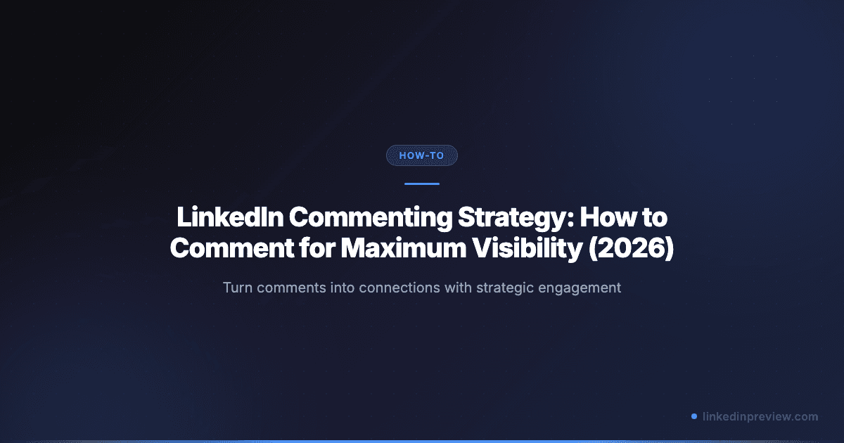 LinkedIn Commenting Strategy: How to Comment for Maximum Visibility (2026)