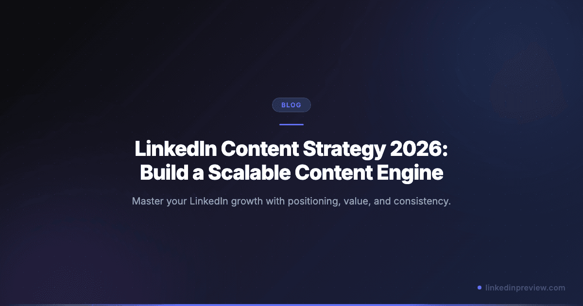LinkedIn Content Strategy 2026: Build a Scalable Content Engine