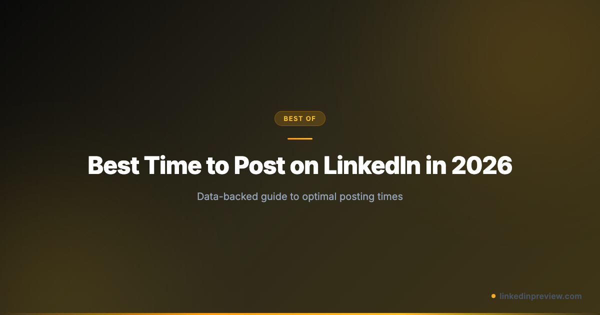 Best Time to Post on LinkedIn in 2026 (Data-Backed Guide) | LinkedIn ...