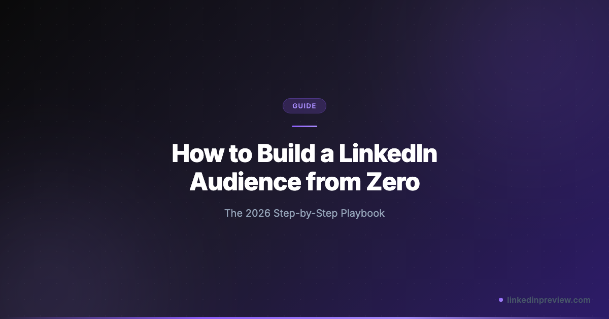 How to Build a LinkedIn Audience from Zero in 2026 | LinkedIn Post Preview