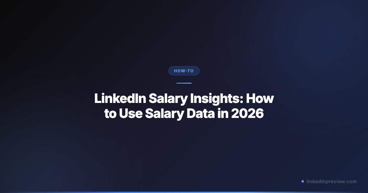 LinkedIn Salary Insights: How to Use Salary Data in 2026 | LinkedIn ...
